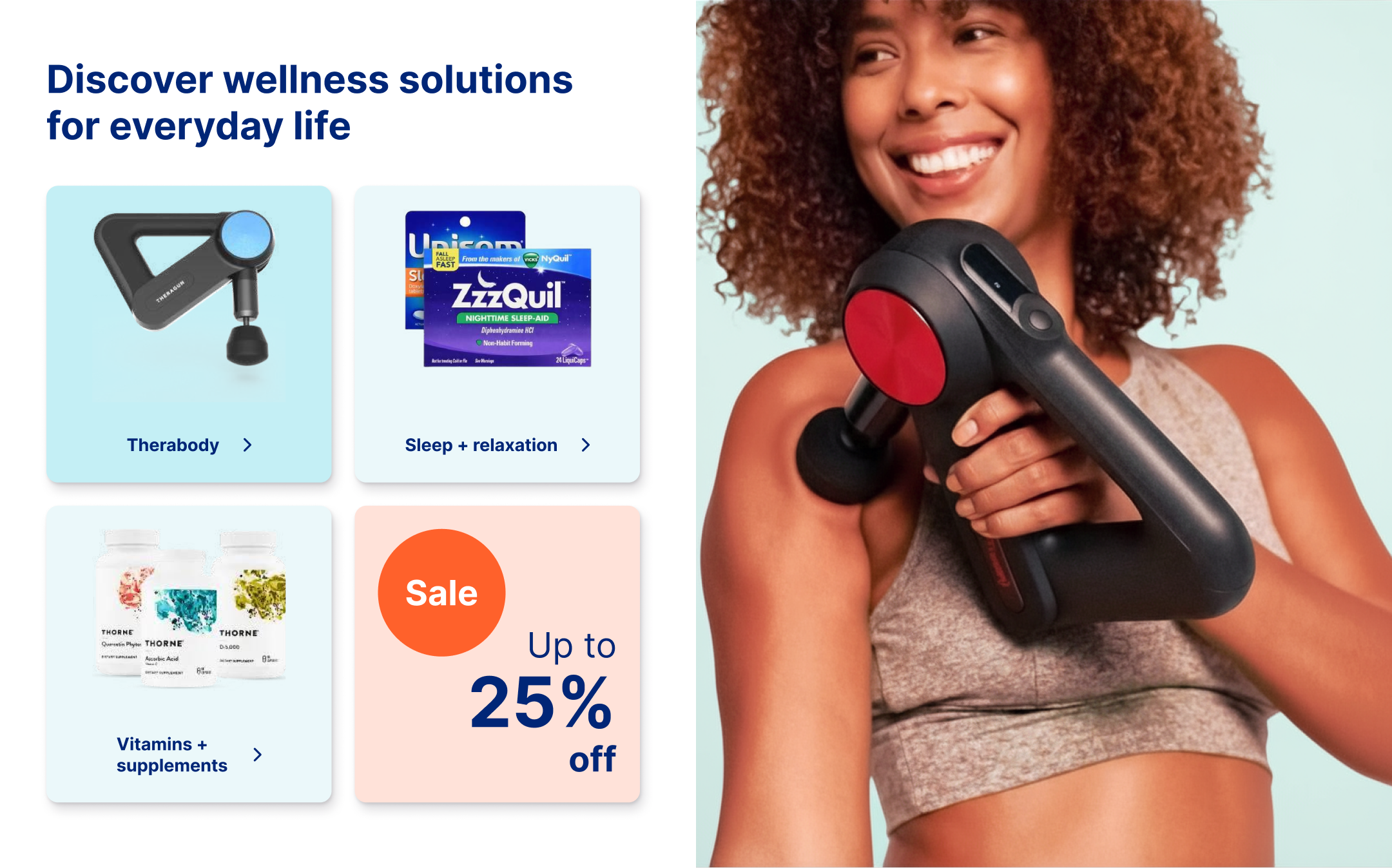 A section of a multi-CTA hero designed based on best practices developed as a result of co-creation research