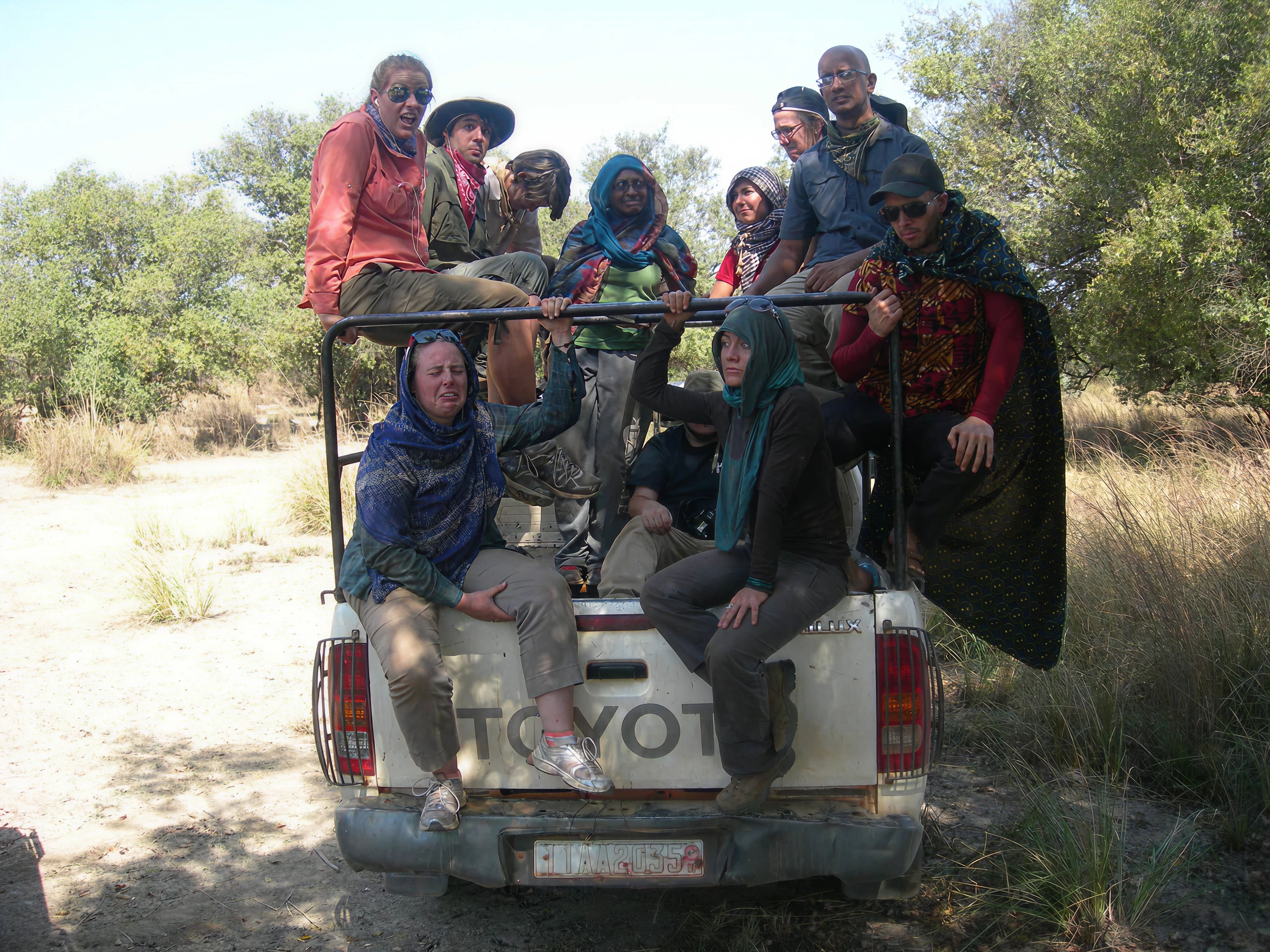 On a safari with friends in eastern Burkina Faso (I'm on the right...with a cape)